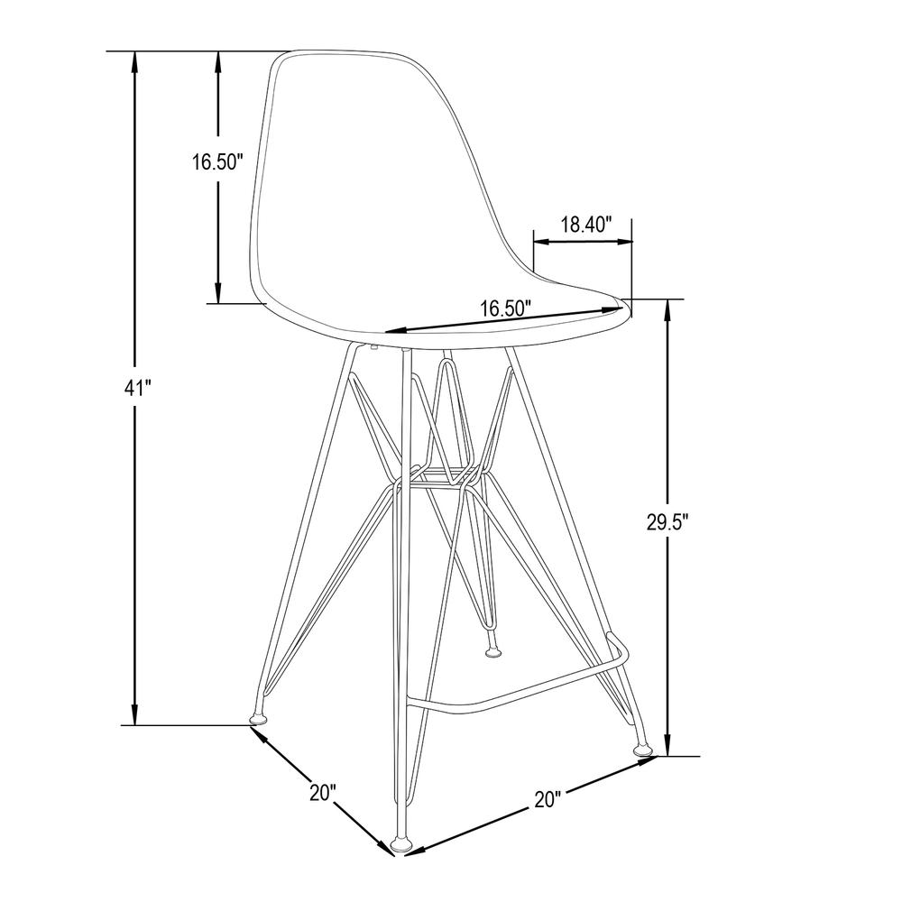 Cresco Modern Acrylic Barstool with Chrome Base and Footrest. Picture 22