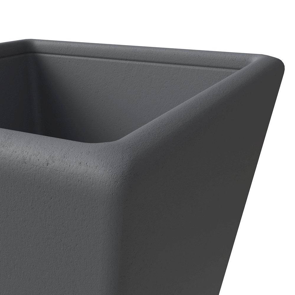 Blossom Series Poly Stone Planter in Dark Grey 17 Dia, 16 High. Picture 13