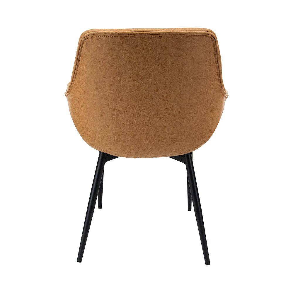 Markley Modern Leather Dining Arm Chair With Metal Legs Set of 2. Picture 10