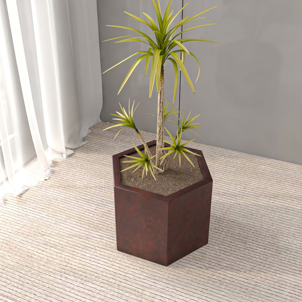 Thicket Series Poly Stone Planter in Brown 11 High. Picture 11