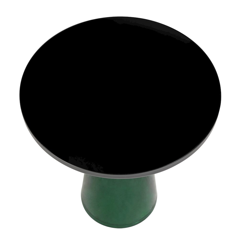 Tully Collection Glass side Table Green glass, Black Rim with Black Glass top. Picture 10