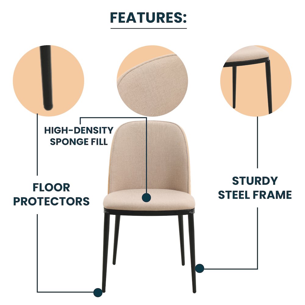 Tule Mid-Century Modern Dining Side Chair. Picture 12