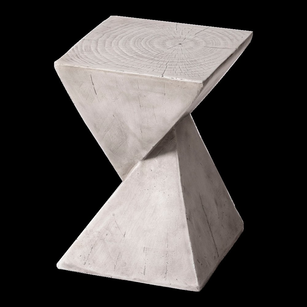 Glint Collection Fiberglass Outdoor Side Table in Marble White. Picture 7