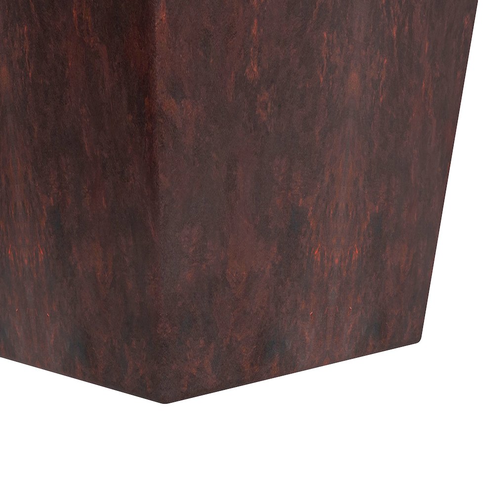 Serene Series Poly Stone Square Planter in Brown 14x14, 21 High. Picture 6