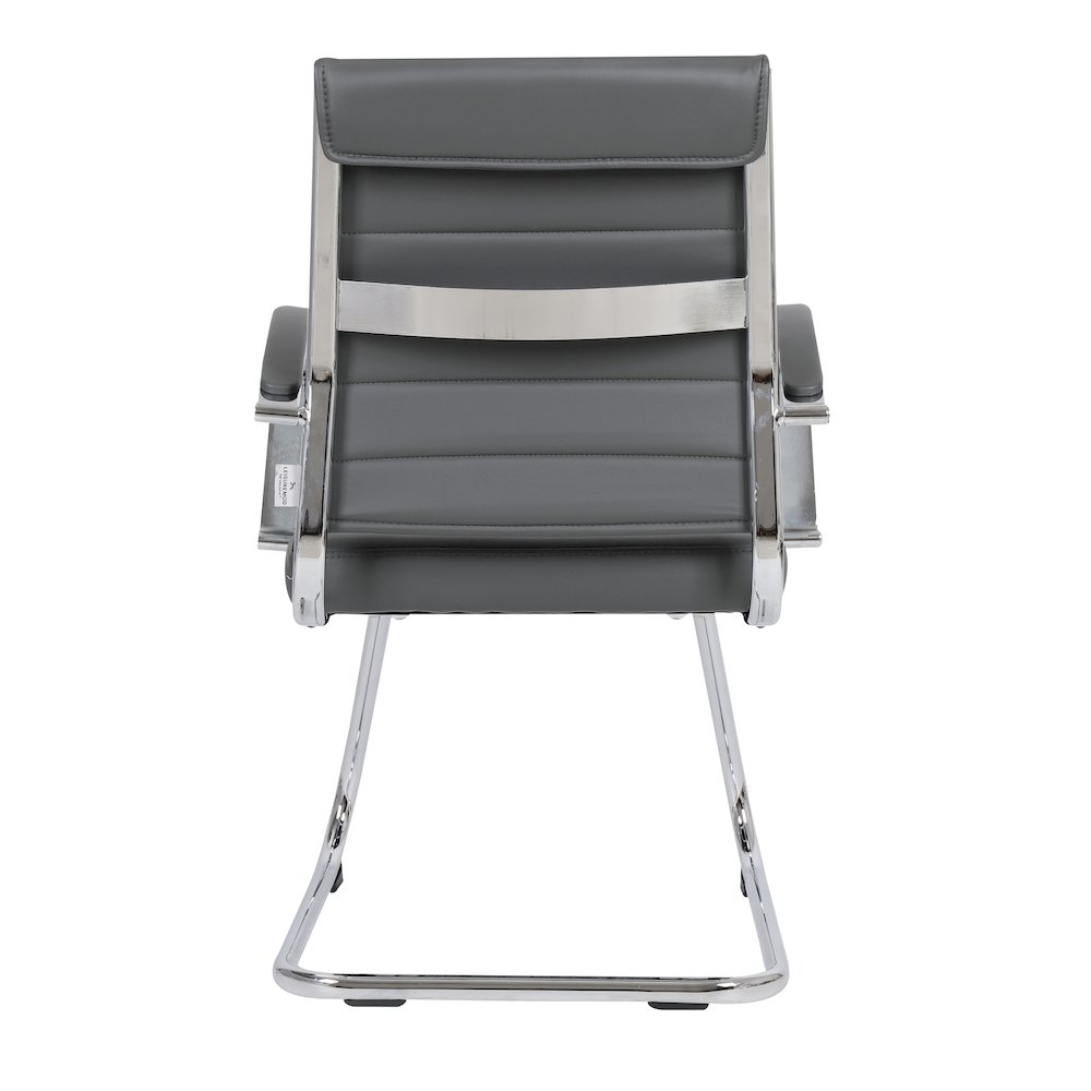 Benmar Home Leather Guest Office Chair in Grey. Picture 26