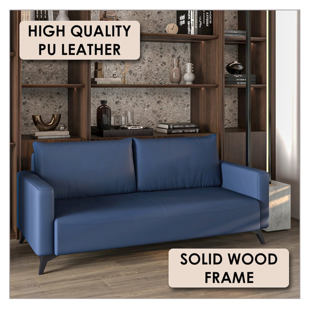 Inno Collection Three Seater Sofa In Dark Blue. Picture 4