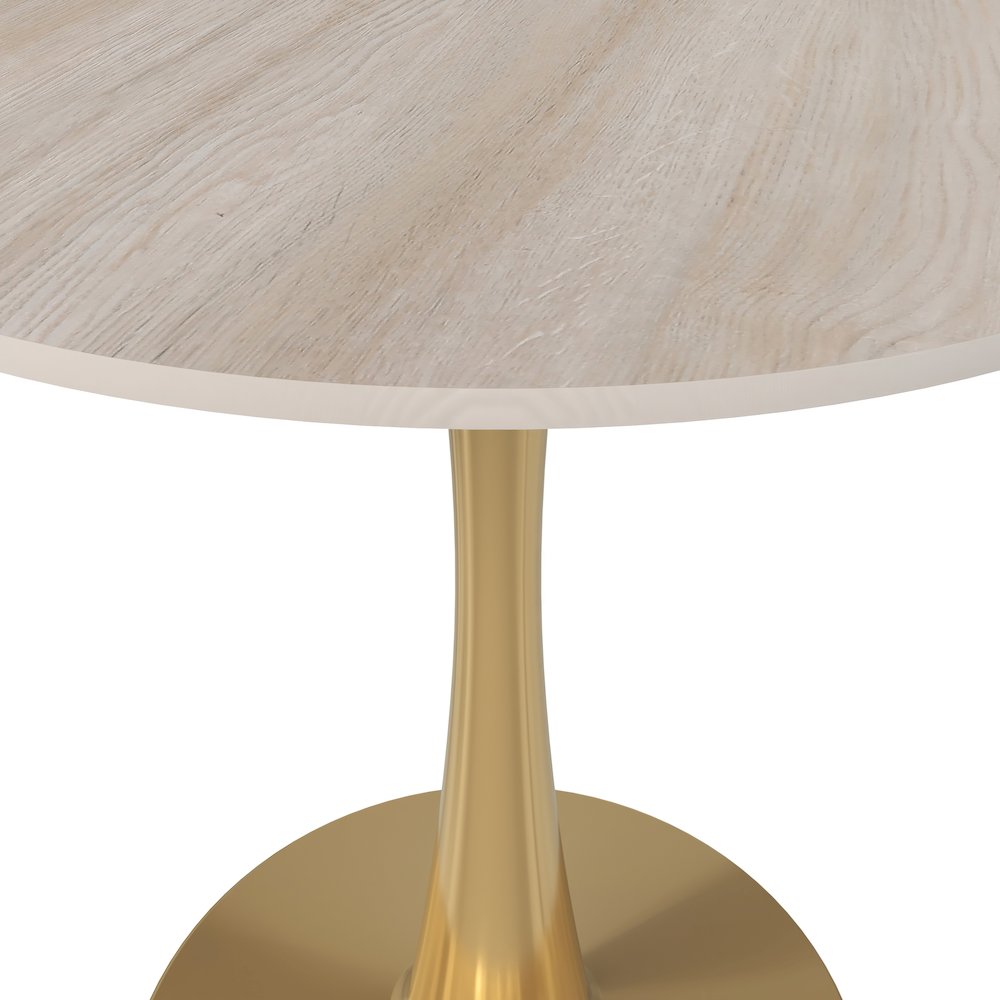 Bristol 24" round dining table Gold base with marbled MDF top. Picture 4