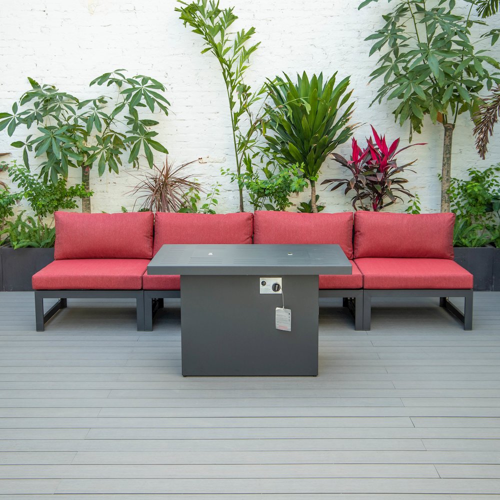 Chelsea 5-Piece Middle Patio Chairs and Fire Pit Table. Picture 9