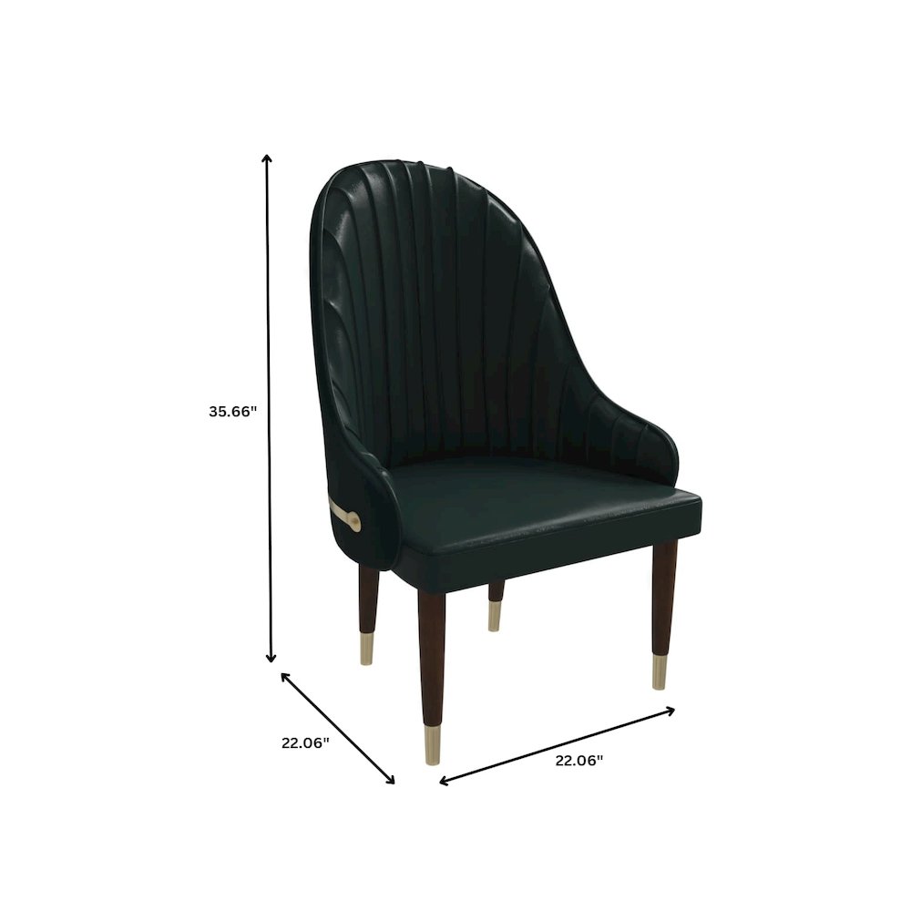 Elara Collection Wooden Dining Chair in Two-Tone Green Set of 4. Picture 1