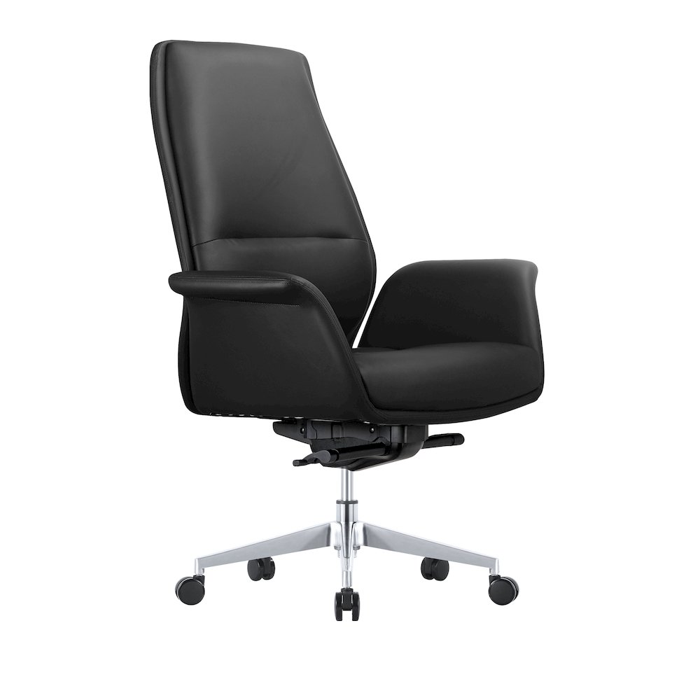 Summit Series Office Chair In Black Leather. Picture 1