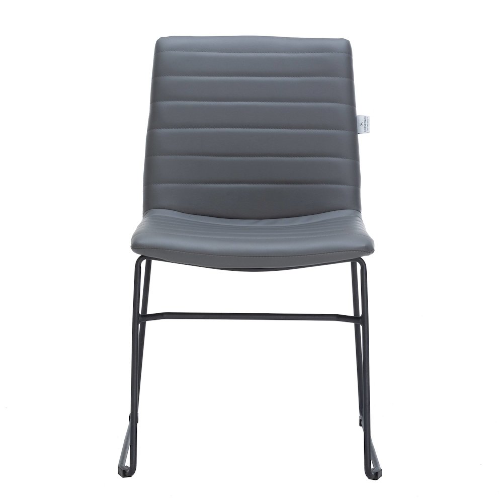 Zylar Series Office Guest Chair in Grey Leather. Picture 1