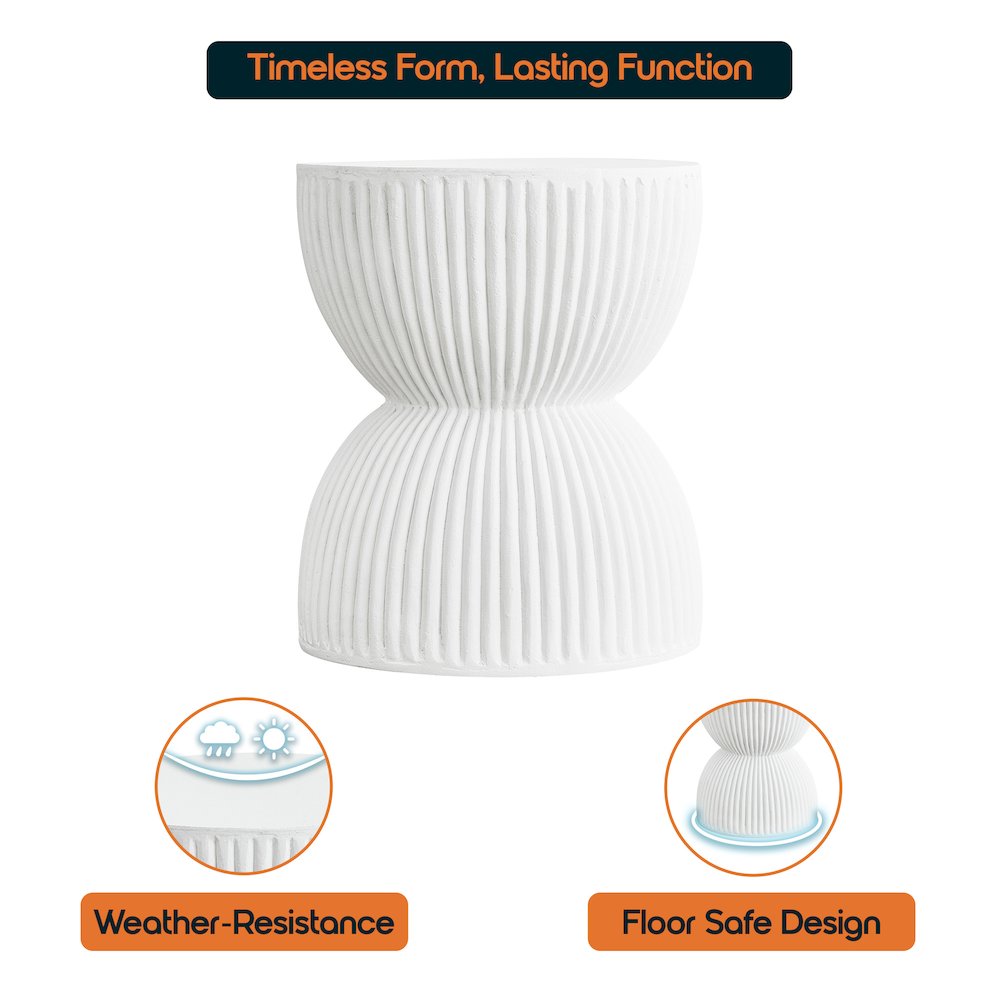Modern Side End Table Spire Series In White. Picture 14