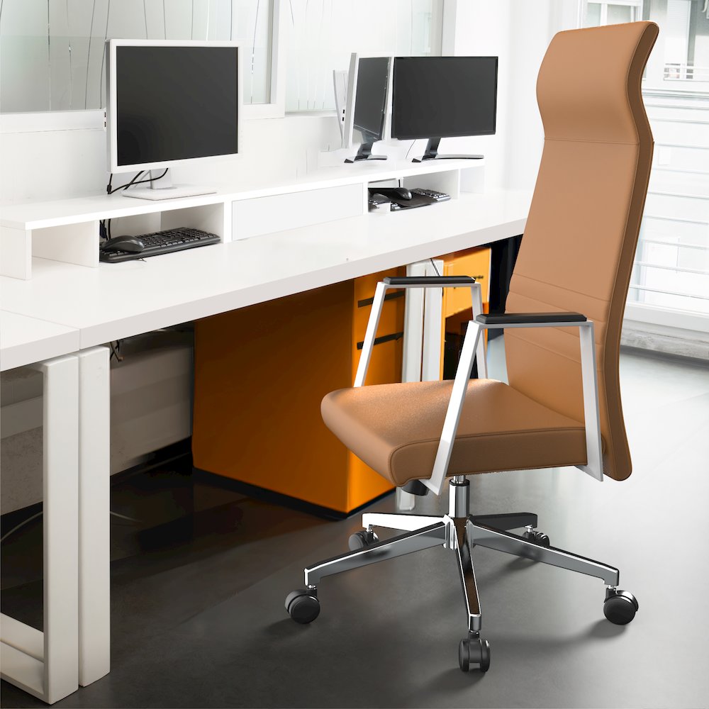 Aleen High-Back Office Chair in Acorn Brown. Picture 19