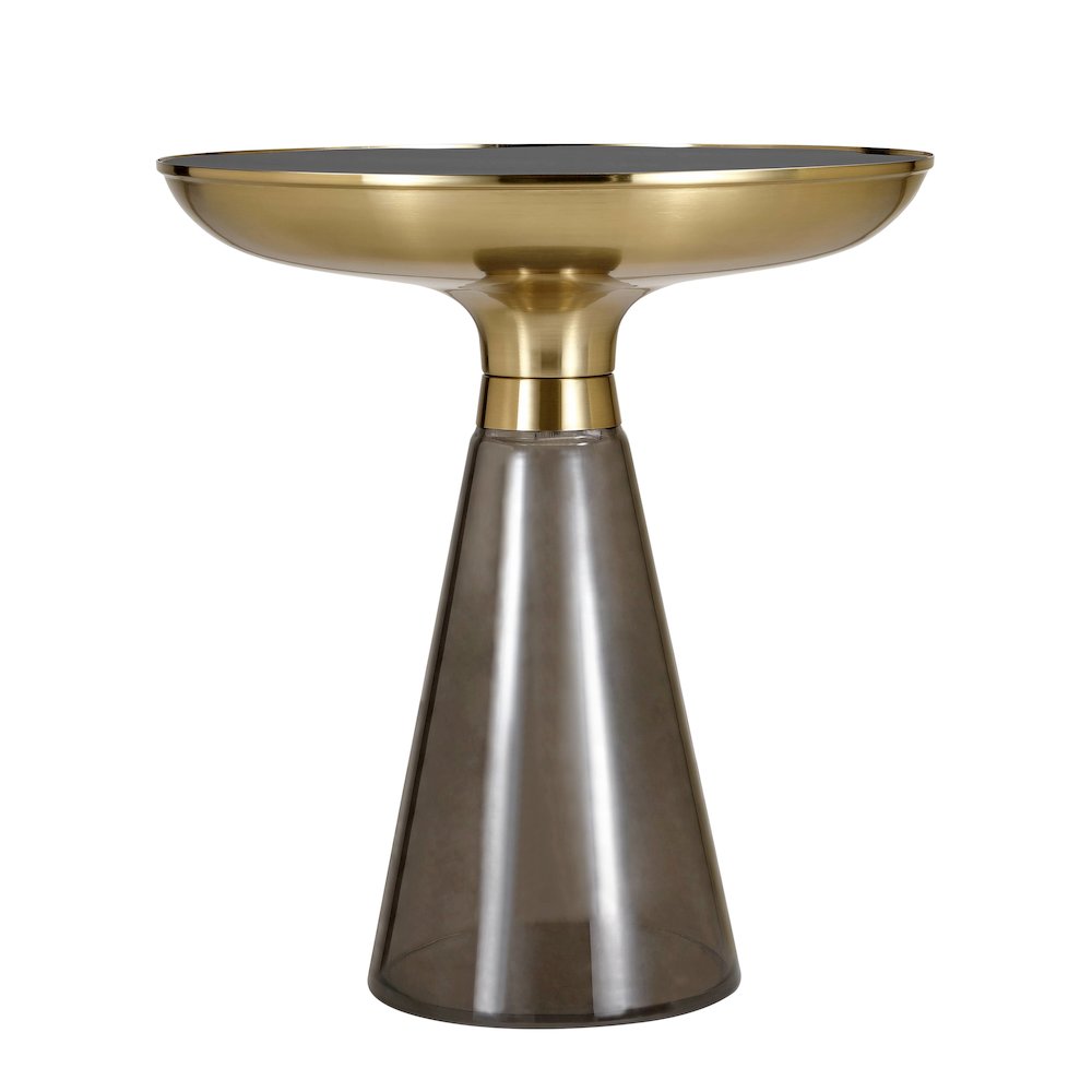Hyalus Collection Glass Side table in Smoke. Picture 9
