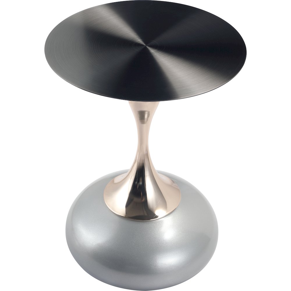 Savoy Collection Modern End Table In Silver. Picture 4