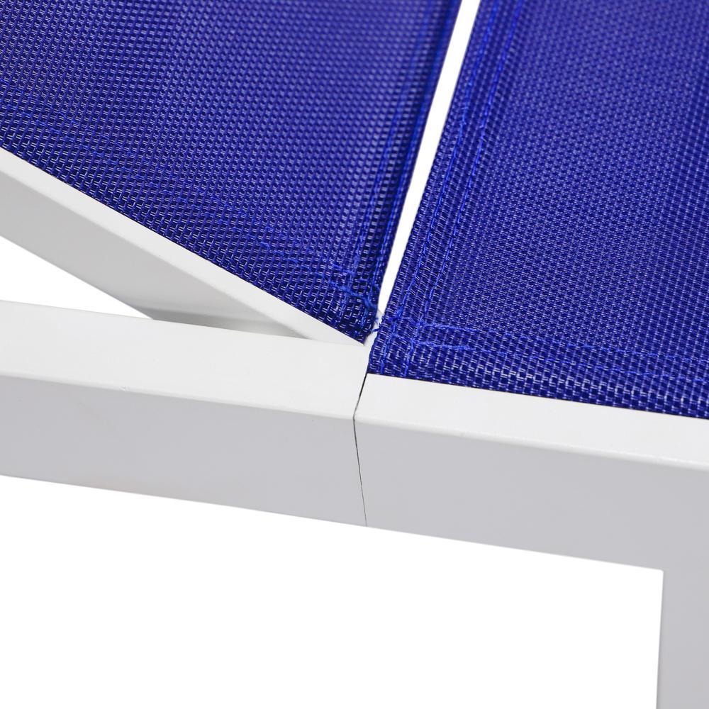 Marlin Patio Chaise Lounge Chair With White Aluminum Frame. Picture 13