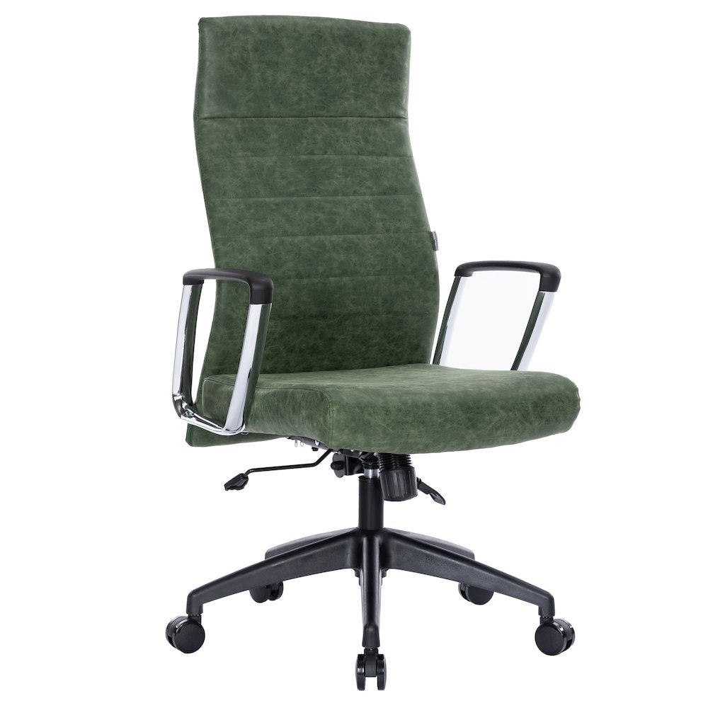 Hilton Leather Office Chair in Green. Picture 3