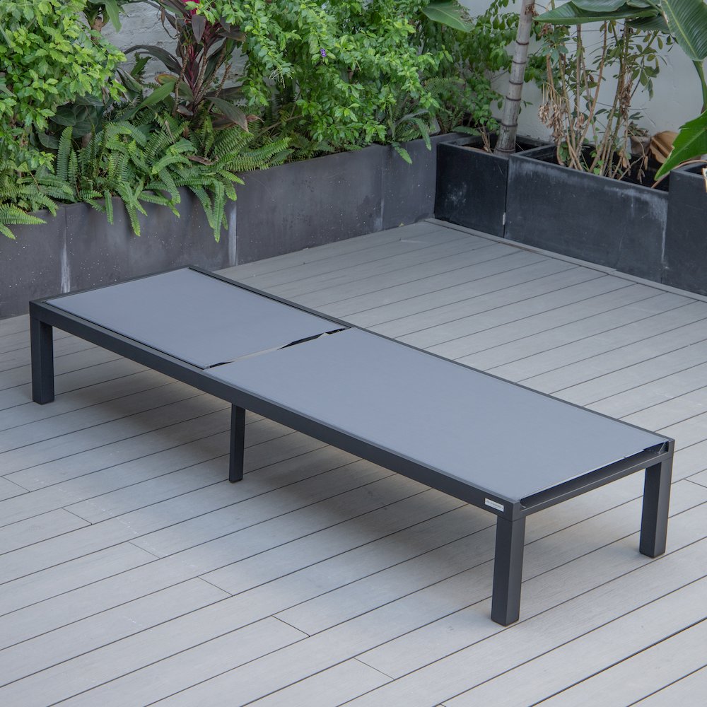 Marlin Patio Chaise Lounge Chair With Black Aluminum Frame. Picture 8