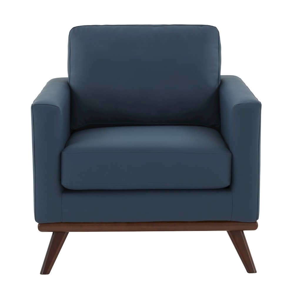 Chester Modern Leather Accent Arm Chair With Birch Wood Base. Picture 9