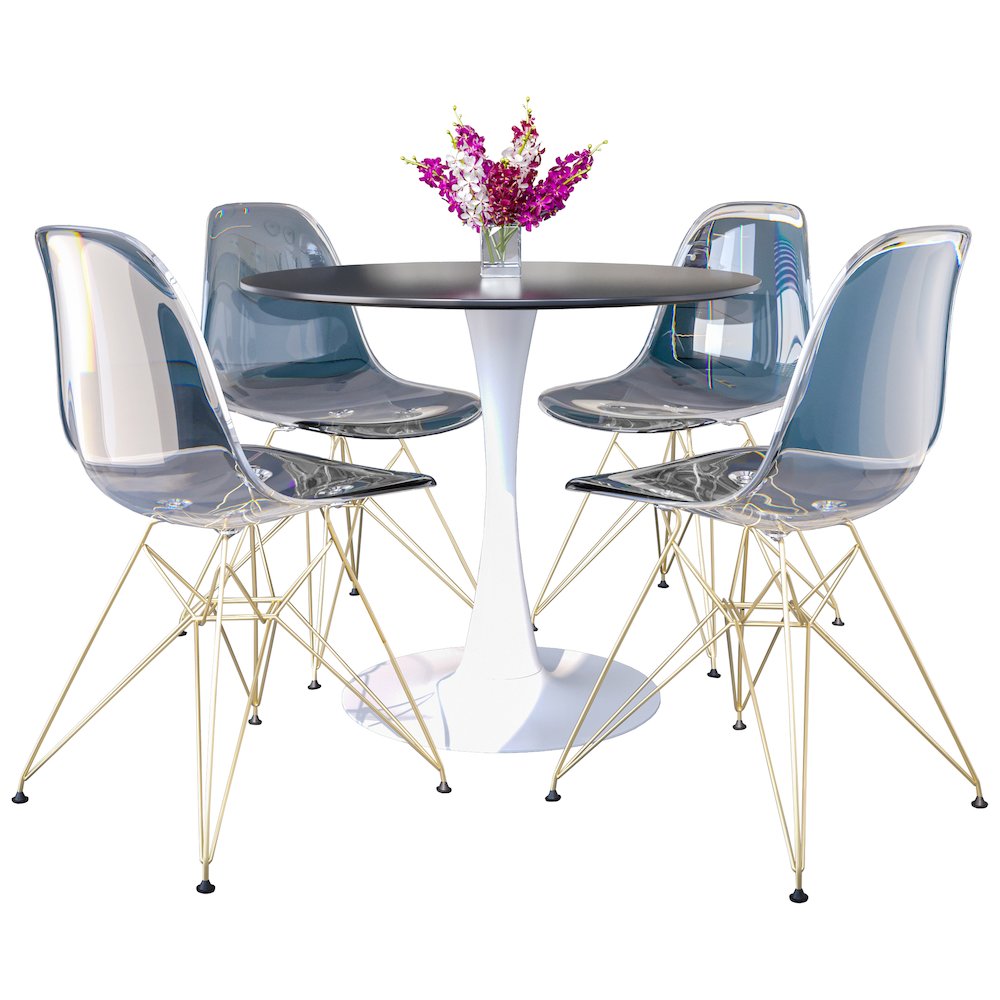 5-Piece Dining Set with 35" Round Dining Table. Picture 1