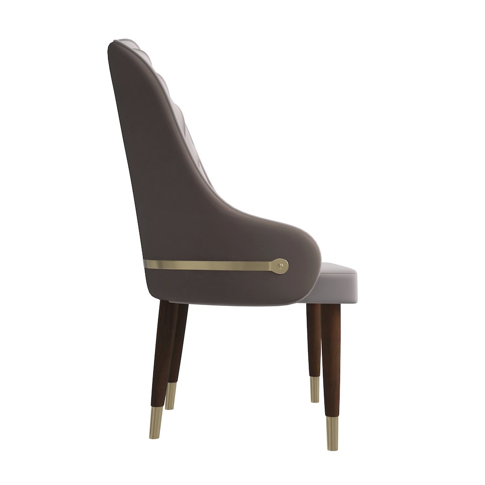 Elara Collection Wooden Dining Chair in Two-Tone Toupe Set of 4. Picture 7
