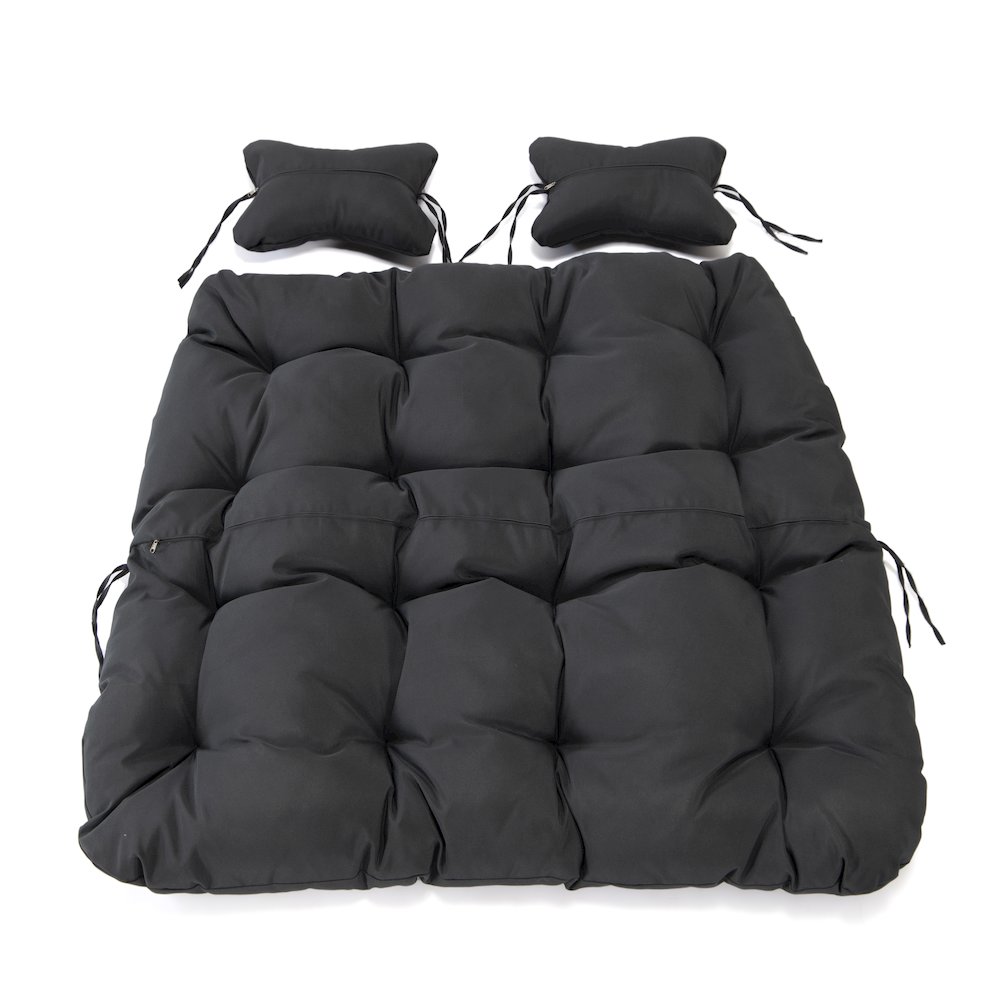 LeisureMod Wicker 2 Person Double Folding Hanging Egg Swing Cushion. Picture 6