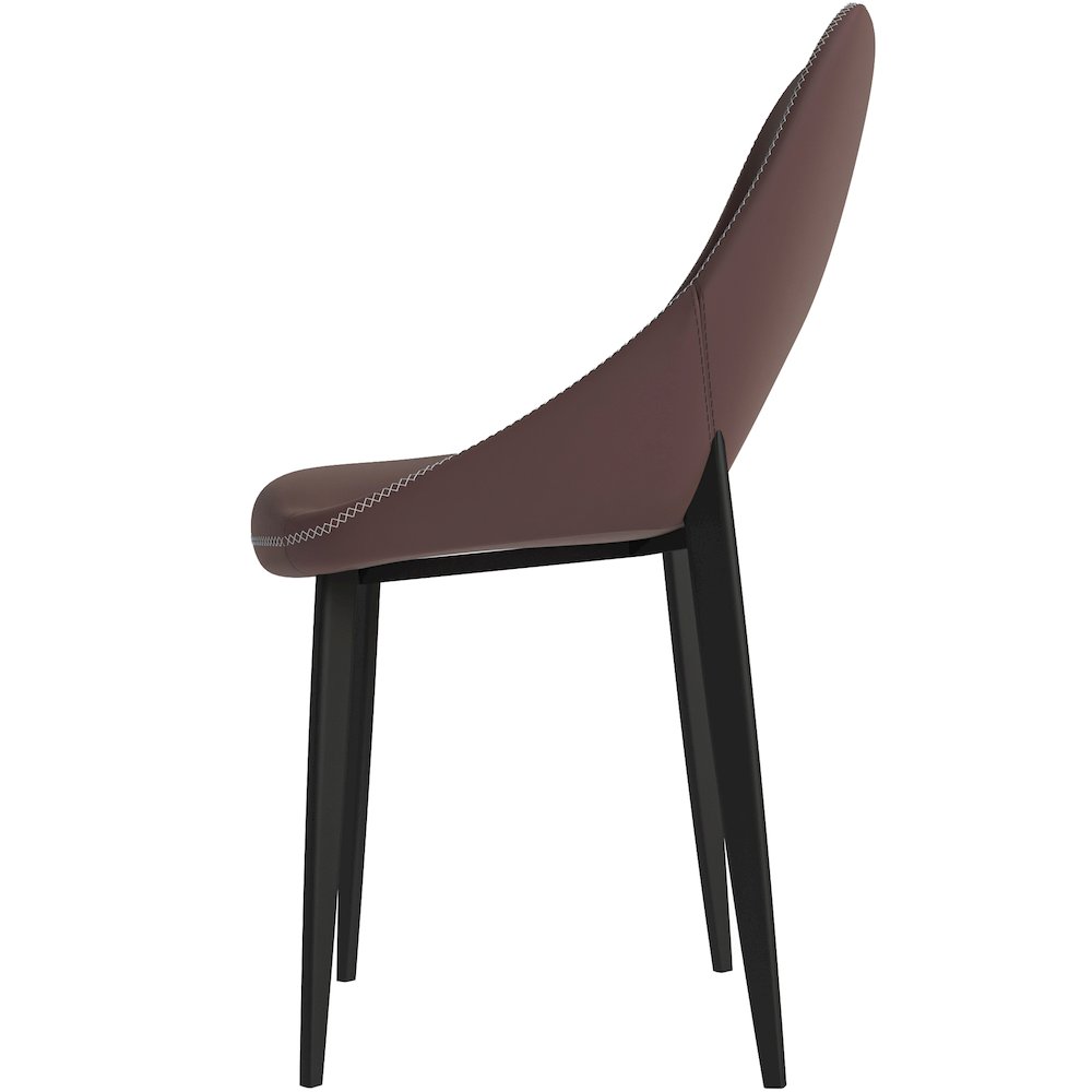 Amalfi Collection Fabric Modern Dining Chair in Plum Purple - Set of 2. Picture 11