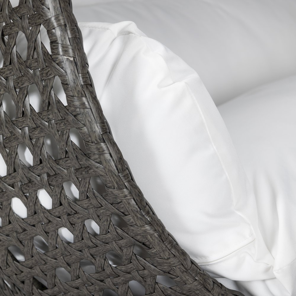 Charcoal Wicker Hanging 2 person Egg Swing Chair. Picture 7