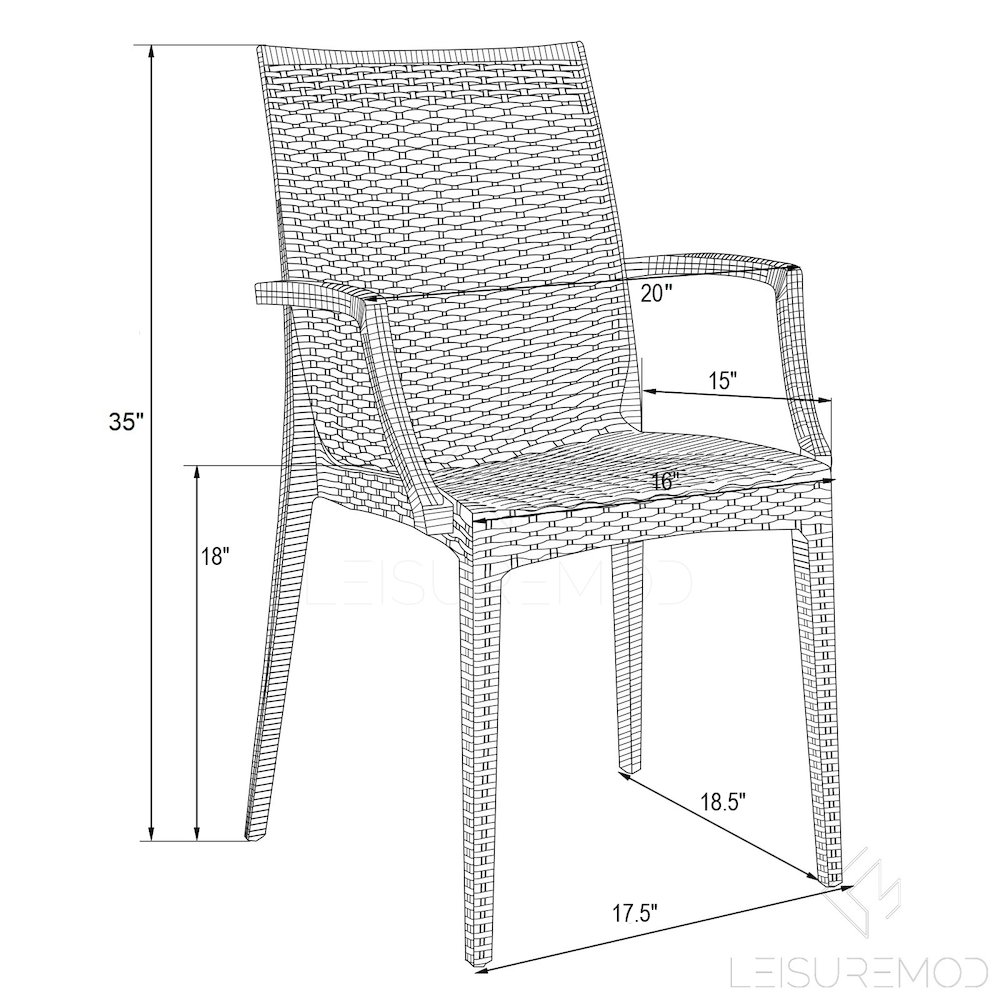 Weave Mace Indoor/Outdoor Chair (With Arms). Picture 13