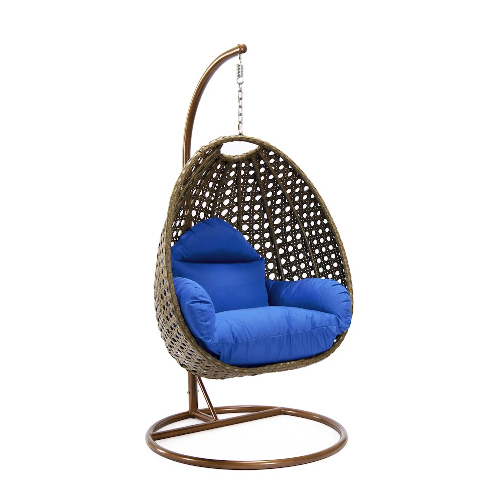 Beige Wicker Hanging Egg Swing Chair. Picture 4