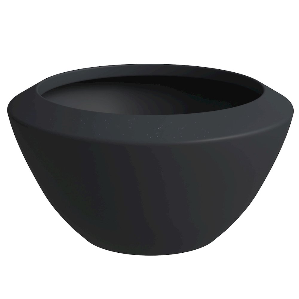 Vessel Series Poly Stone Planter in Black 22" Dia 15" high. Picture 1