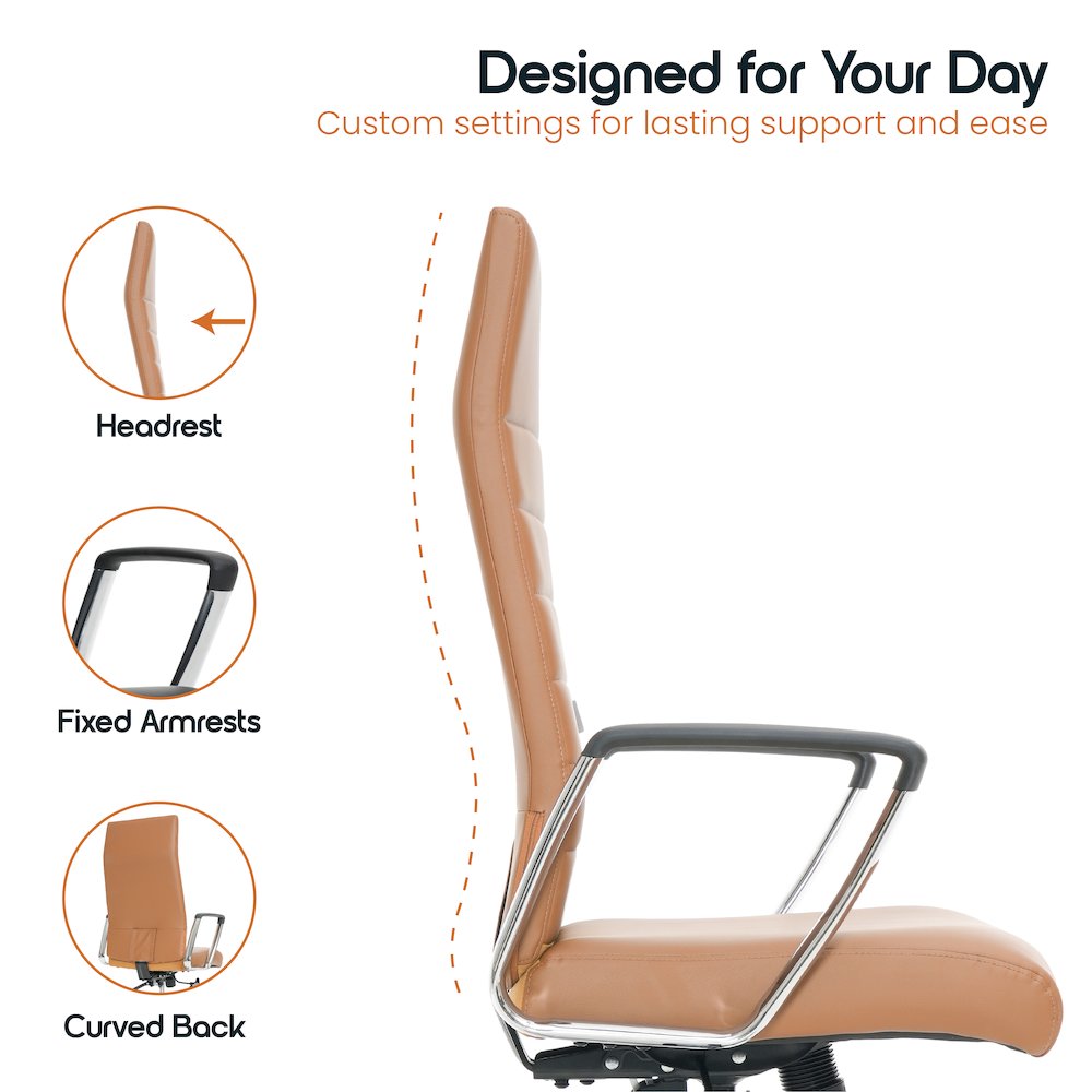 Hilton Modern High-Back Leather Office Chair. Picture 12