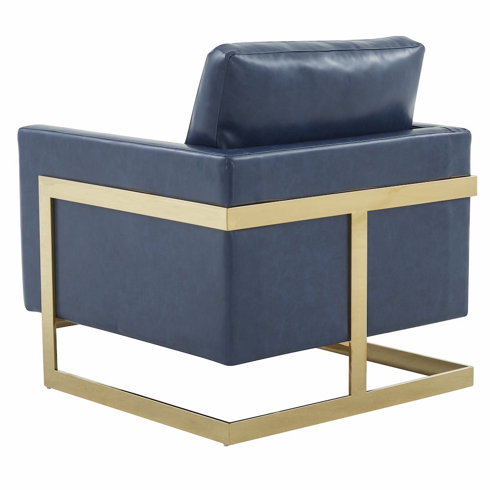 Lincoln Leather Accent Armchair With Gold Frame. Picture 8