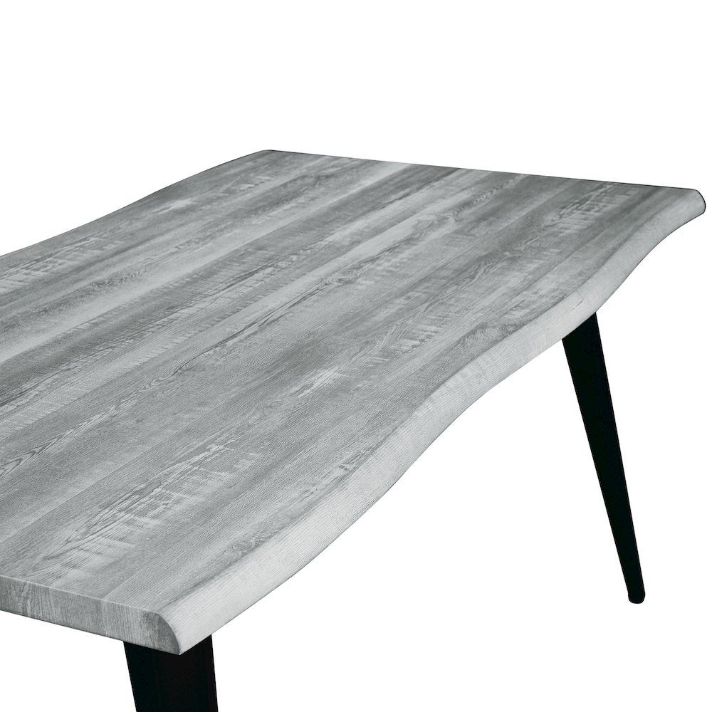 Ravenna Modern Rectangular Wood 63" Dining Table With Metal Legs. Picture 4