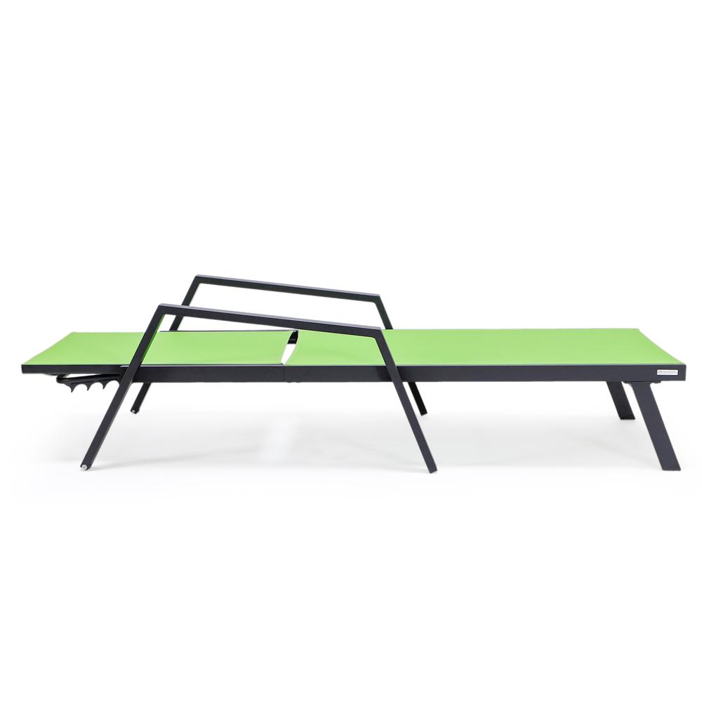 Lounge Chair With Armrests in Black Aluminum Frame, Set of 2. Picture 2
