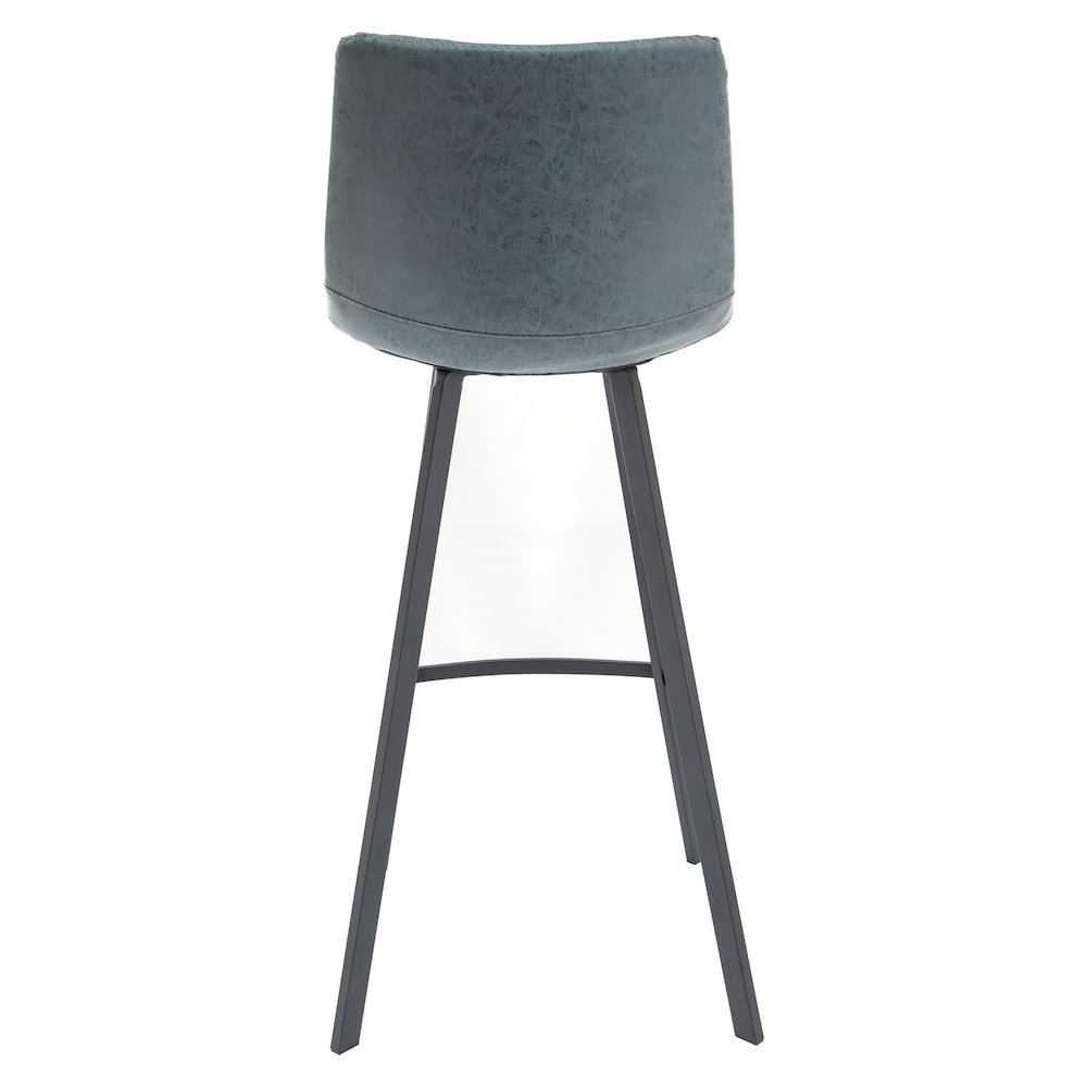 Elland Modern Upholstered Leather Bar Stool With Iron Legs & Footrest. Picture 6