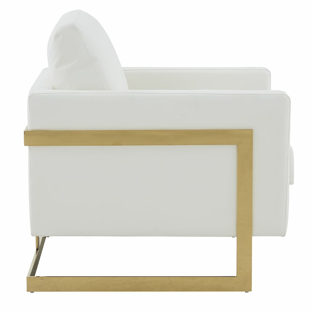 Lincoln Leather Accent Armchair With Gold Frame. Picture 7