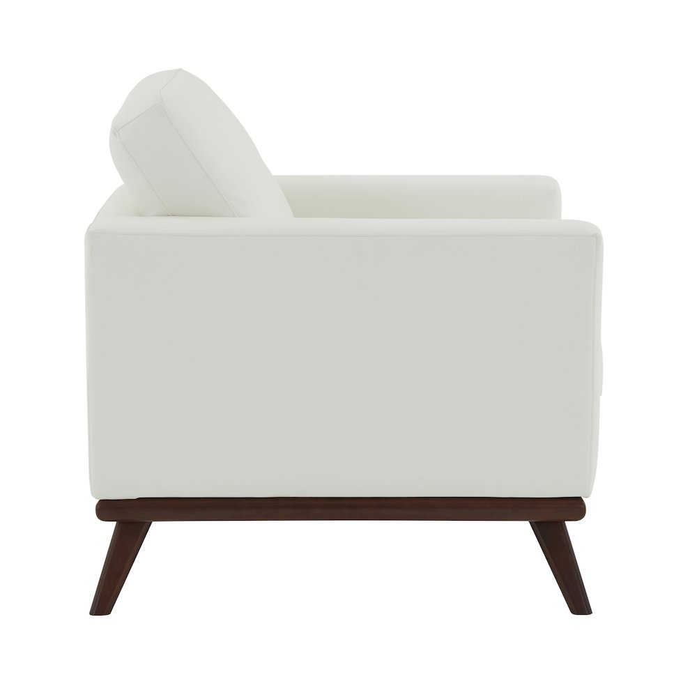 Chester Modern Leather Accent Arm Chair With Birch Wood Base. Picture 5