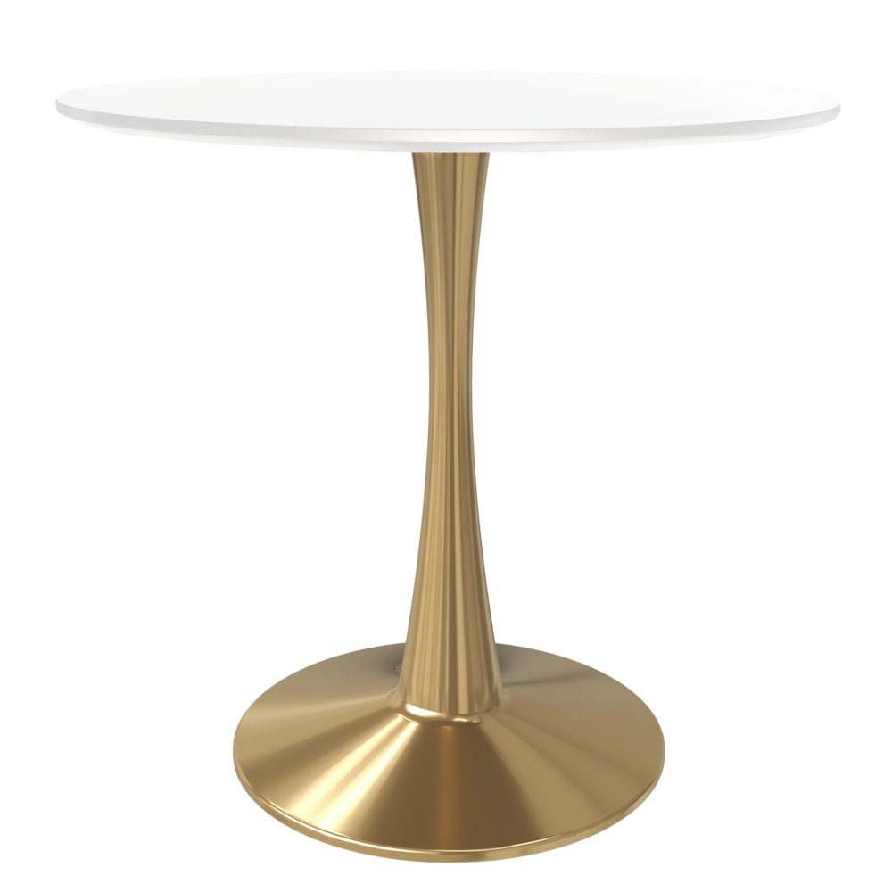 Bristol 24" round dining table Gold Base With White Top. Picture 25