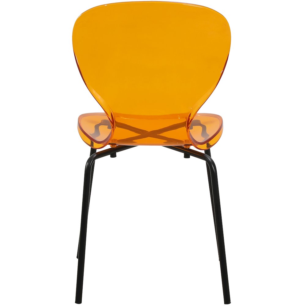 Modern Oyster Transparent Side Chair in Black Base. Picture 7