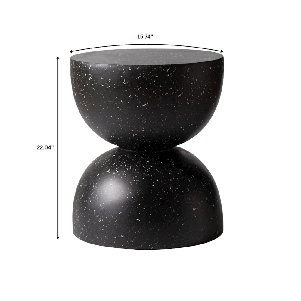 Sage Collection Fiberglass Outdoor Side Table in Black. Picture 23