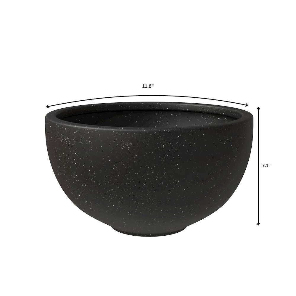 Iris Fiberstone Planter in Black 7 Dia. Picture 12