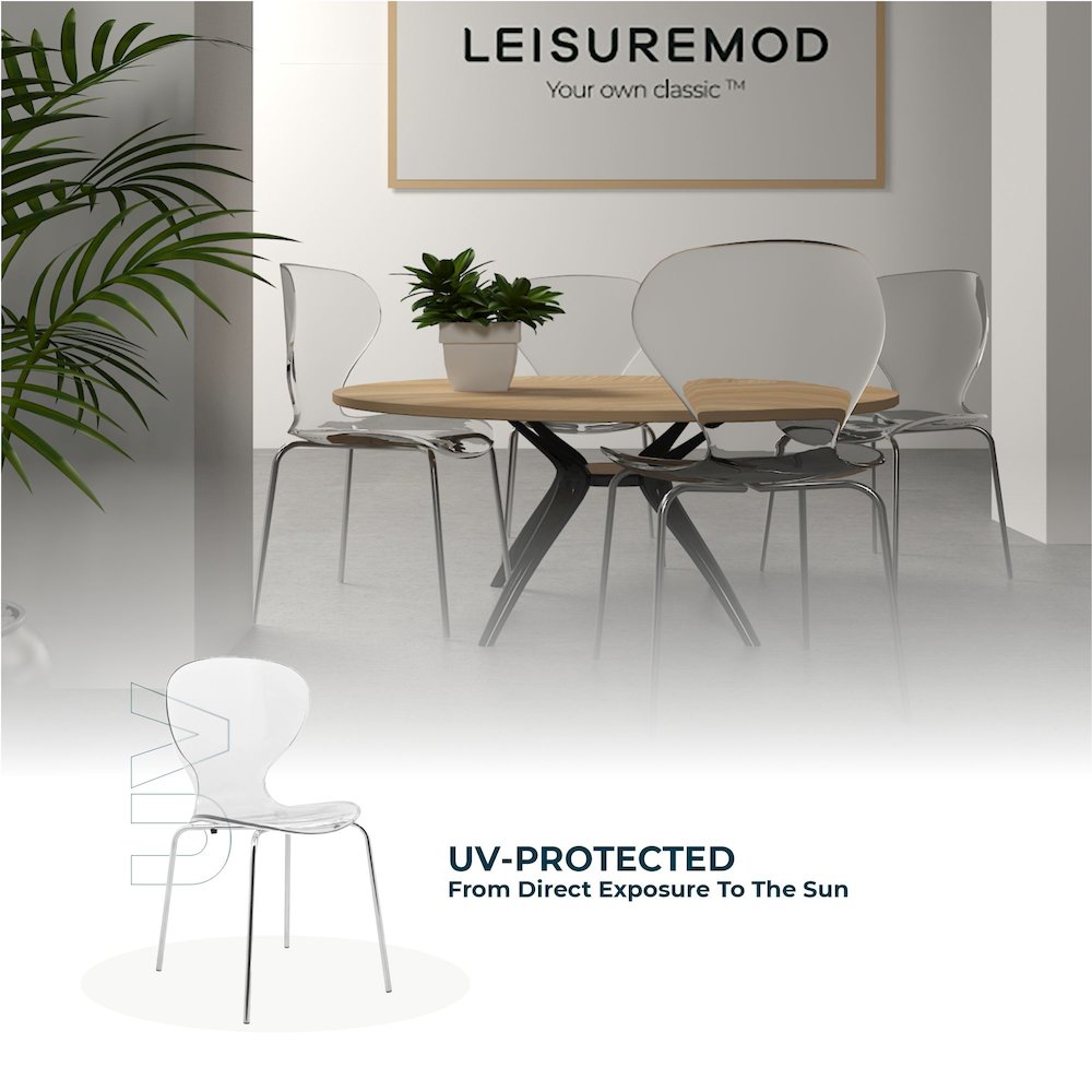 Modern Oyster Transparent Side Chair. Picture 18
