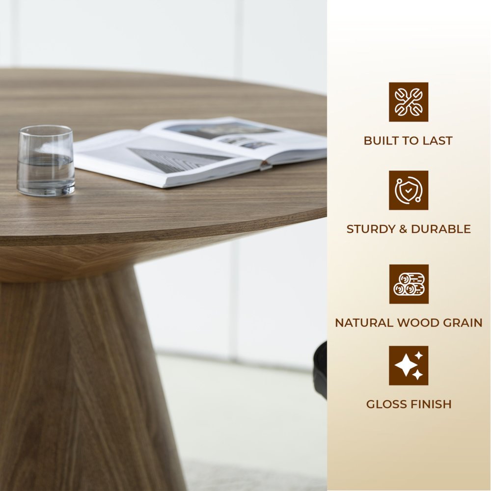 Fynix Collection Modern Dining Table In Natural Wood. Picture 5