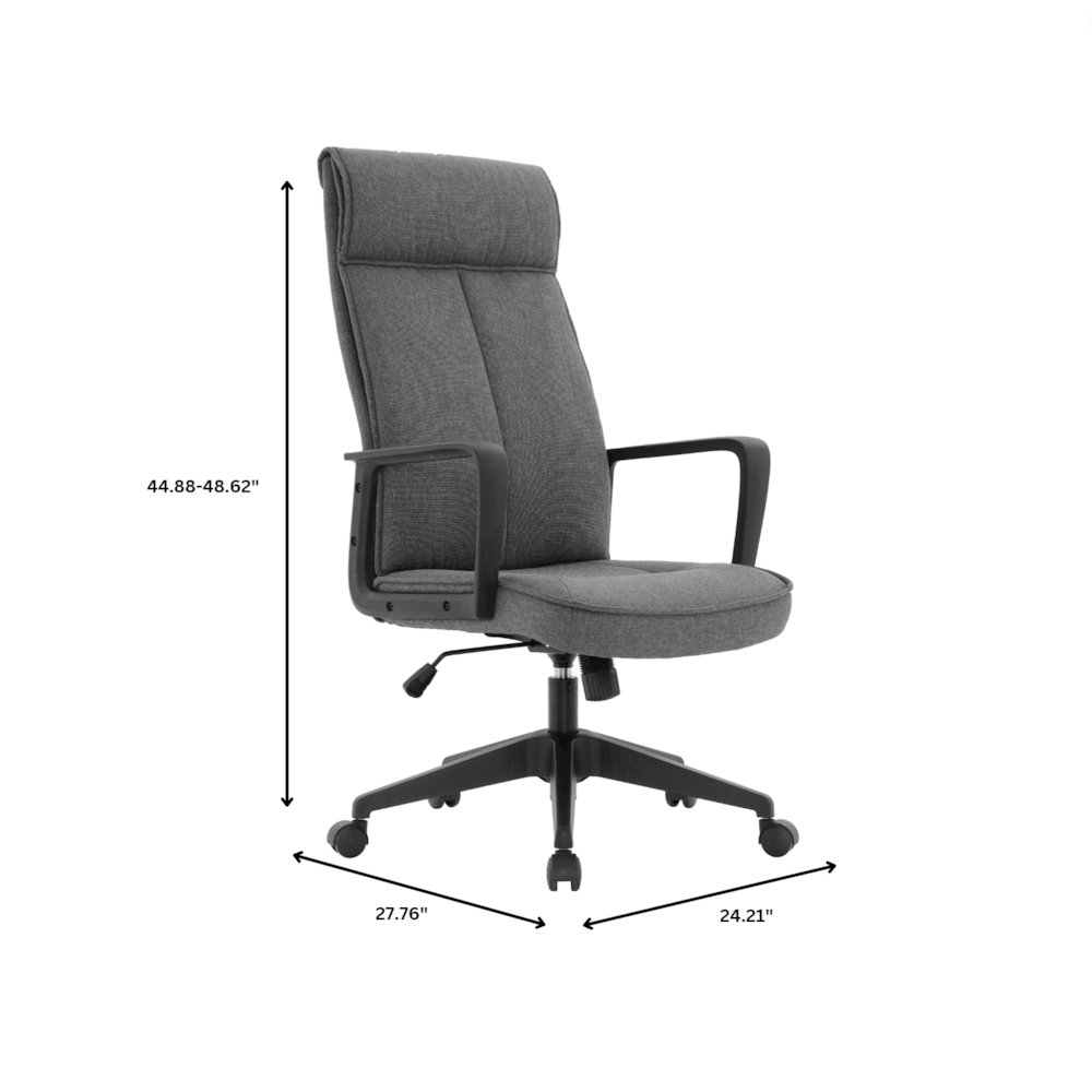 Aiaria Collection Modern Office Chair In Charcoal Fabric. Picture 10