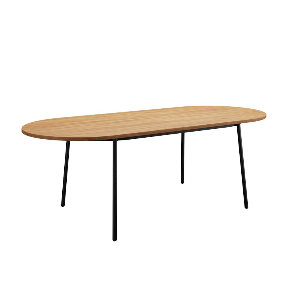 Tule Modern 83" Oval Dining Table in Natural Wood. Picture 1