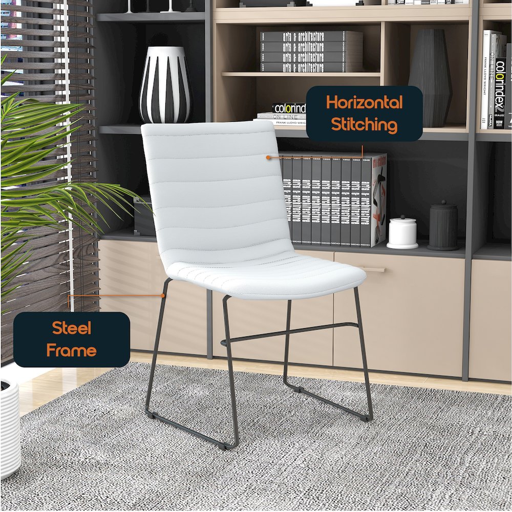 Zylar Series Office Guest Chair in White Leather. Picture 22