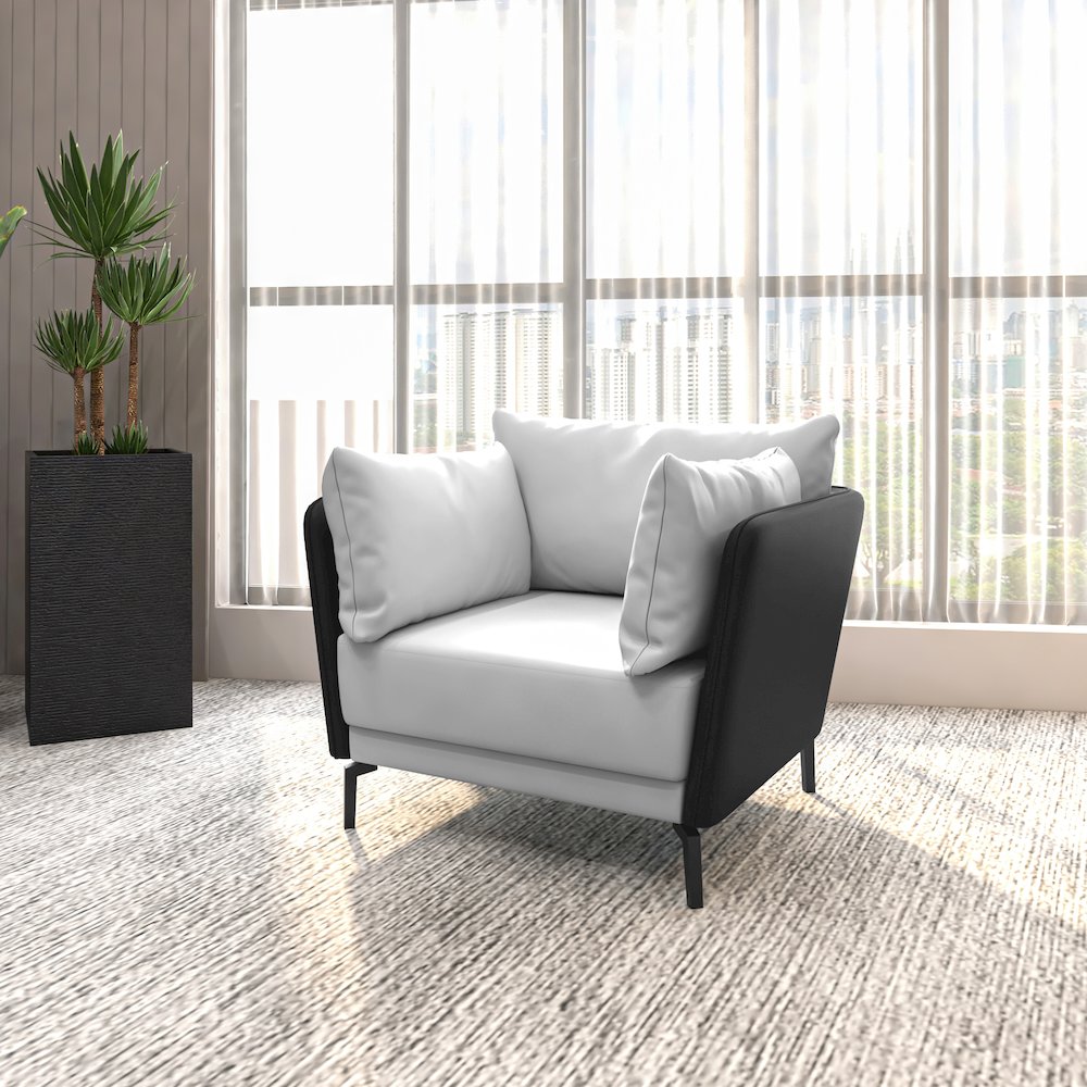 Luxify Collection Single Seater Sofa in Black/Grey. Picture 9
