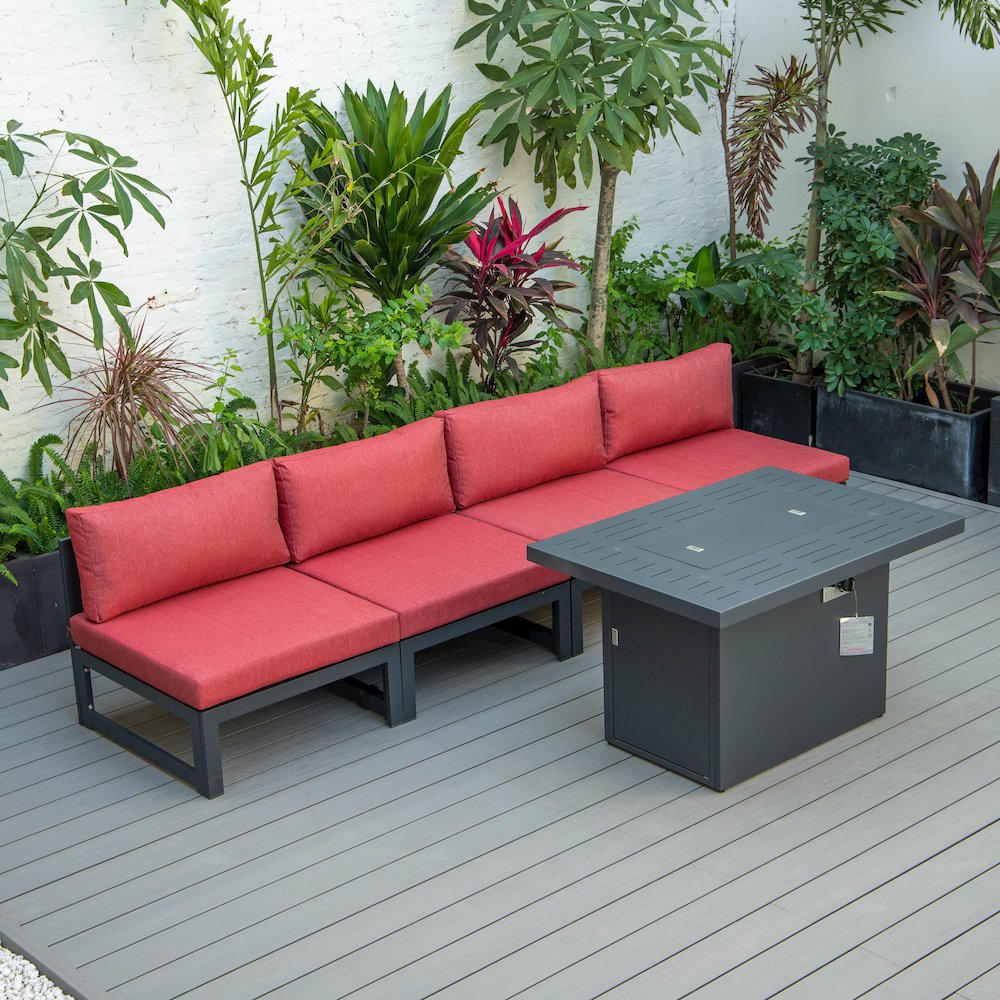 Chelsea 5-Piece Middle Patio Chairs and Fire Pit Table. Picture 7