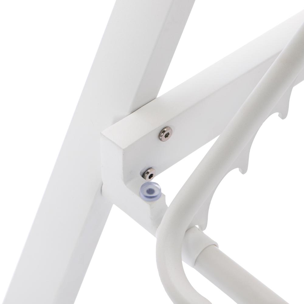 Marlin Patio Chaise Lounge Chair With Armrests in White Aluminum Frame. Picture 10